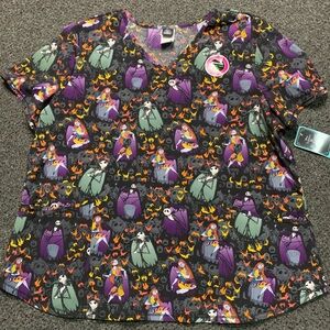 Nightmare before Christmas Halloween Themed Scrub Top